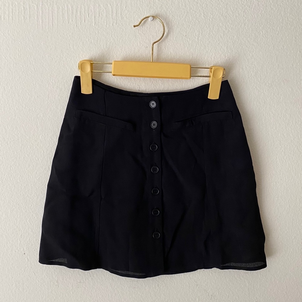 Reformation black mini skirt